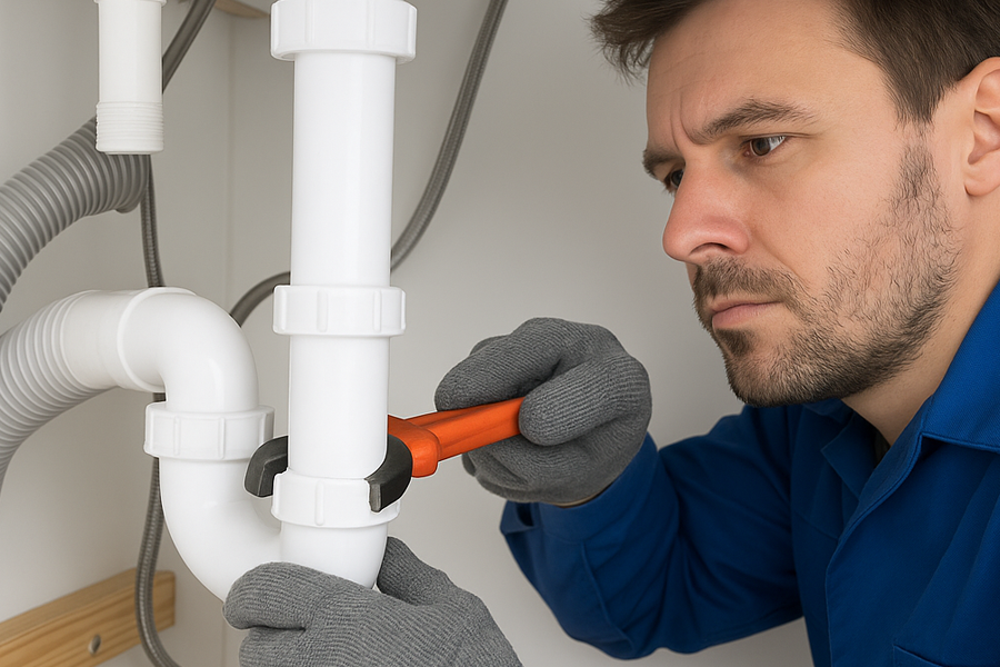 Skilled Technician Repairing Plumbing Leak in Katy TX